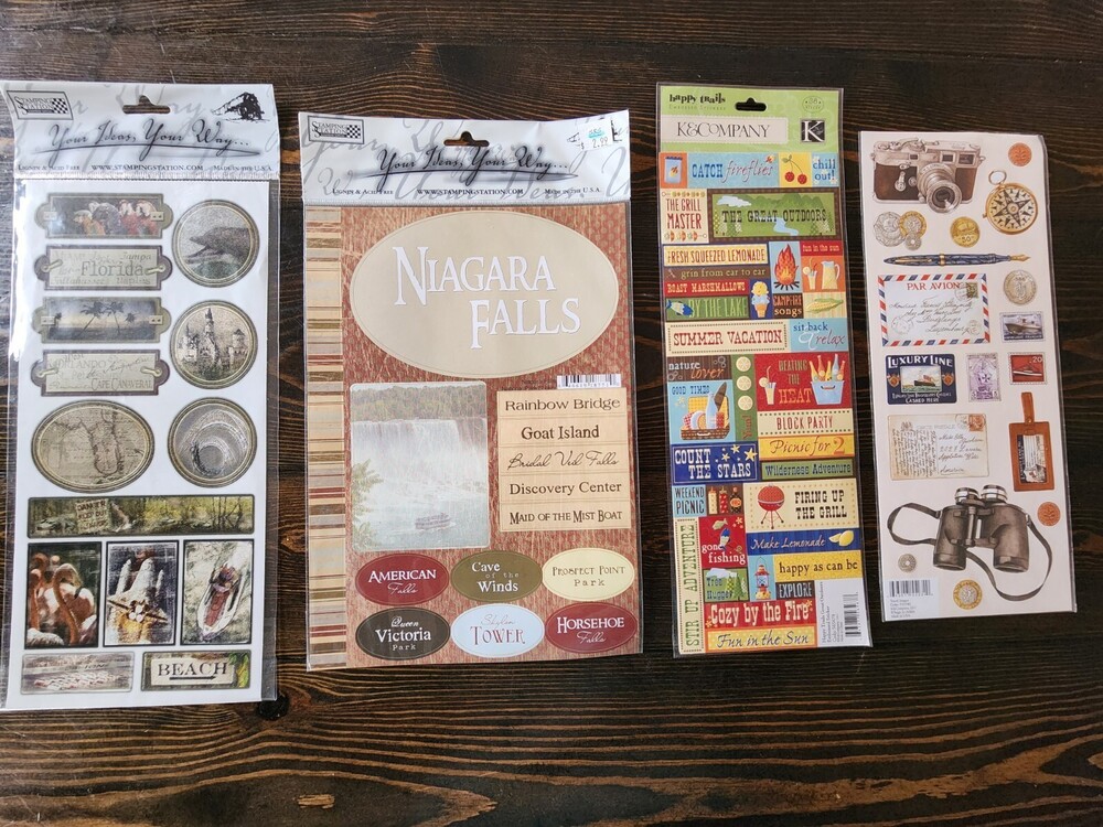 Stickers Lot - Stamping Station - Travel Explore Roap Trip NEW - Retired #15